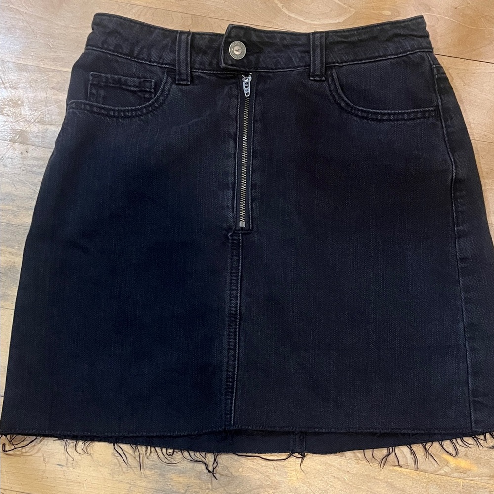 Hollister Black Denim Mini Skirt